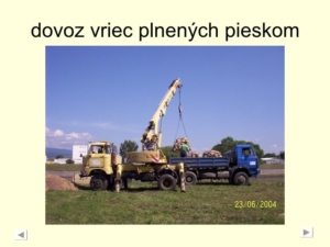 dovoz vriec plnených pieskom